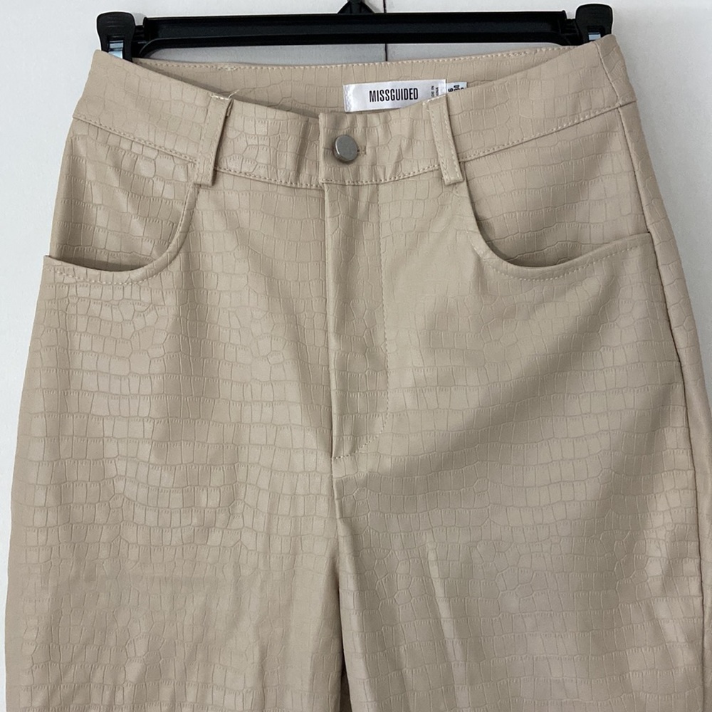 Croc Print Leather Pants